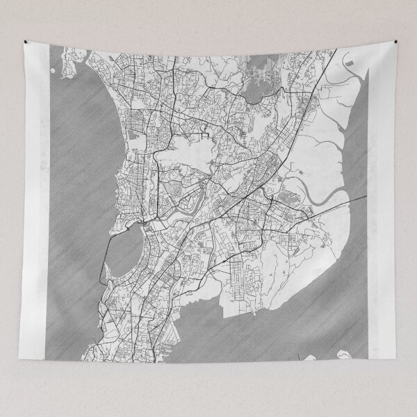 Item preview, Mumbai Map Line designed and sold by HubertRoguski.