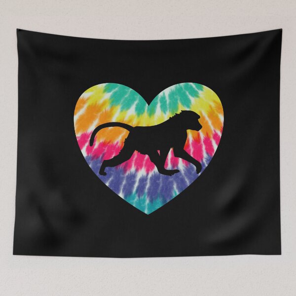 Item preview, Baboon Monkey Heart With Tie dye Print For Monkey Lover designed and sold by JokeGysen.