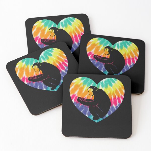 Item preview, Chimpanzee Monkey Heart With Tie dye Print For Monkey Lover designed and sold by JokeGysen.