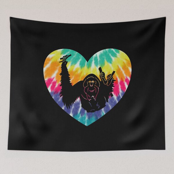 Item preview, Orangutan Monkey Heart With Tie dye Print For Monkey Lover designed and sold by JokeGysen.