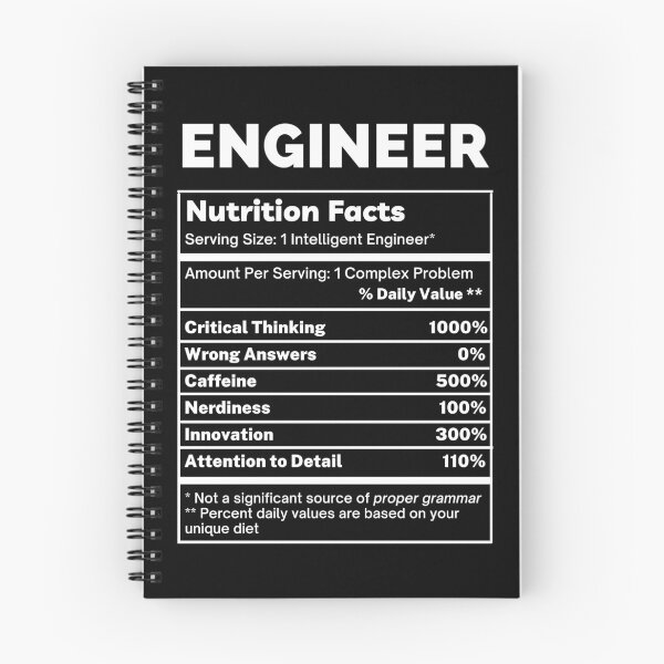 Item preview, Engineer Funny Nutrition Facts designed and sold by SpeakSarcasm.