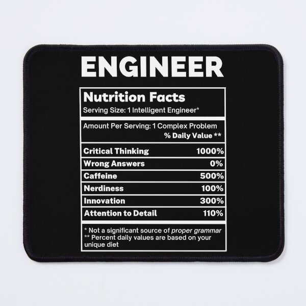 Item preview, Engineer Funny Nutrition Facts designed and sold by SpeakSarcasm.
