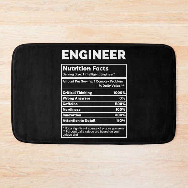 Item preview, Engineer Funny Nutrition Facts designed and sold by SpeakSarcasm.
