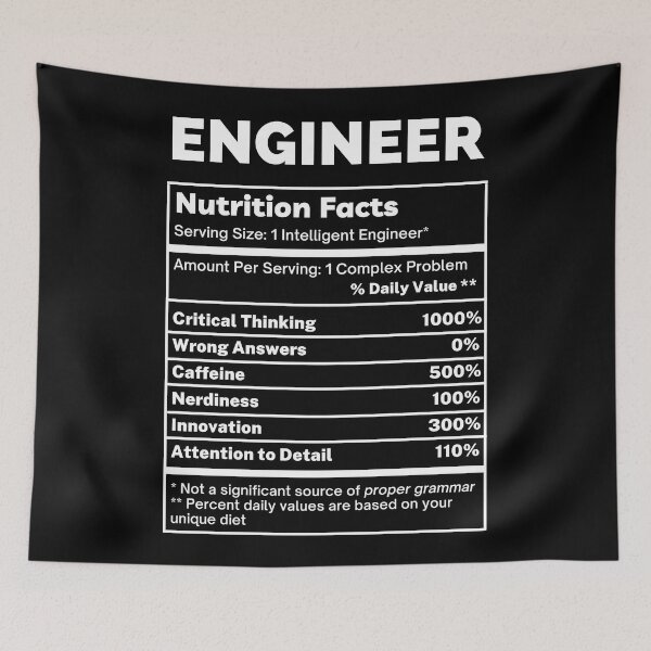 Item preview, Engineer Funny Nutrition Facts designed and sold by SpeakSarcasm.