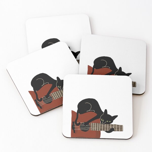 Item preview, Black cat on the guitar designed and sold by apple peel.