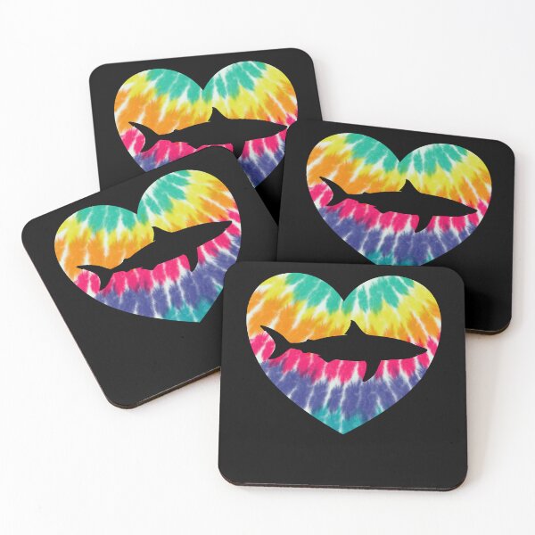 Item preview, Great White Shark Heart With Tie dye Print For Shark Lover designed and sold by JokeGysen.