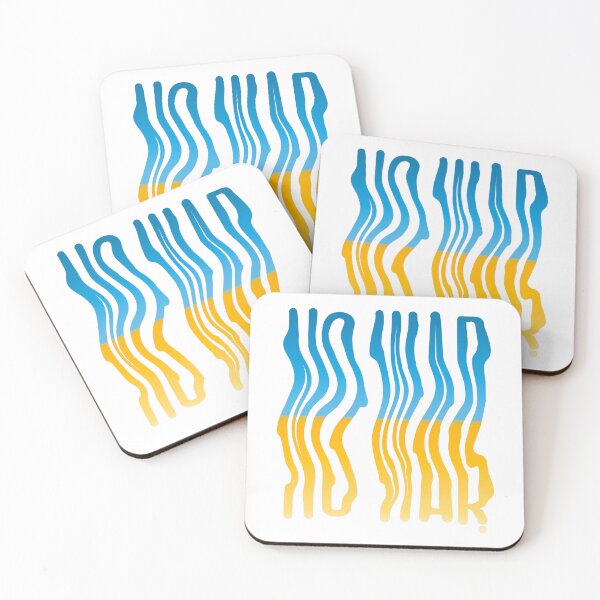 Item preview, liquid NO WAR sign in blue and yellow designed and sold by Viktoria-JaiHo.