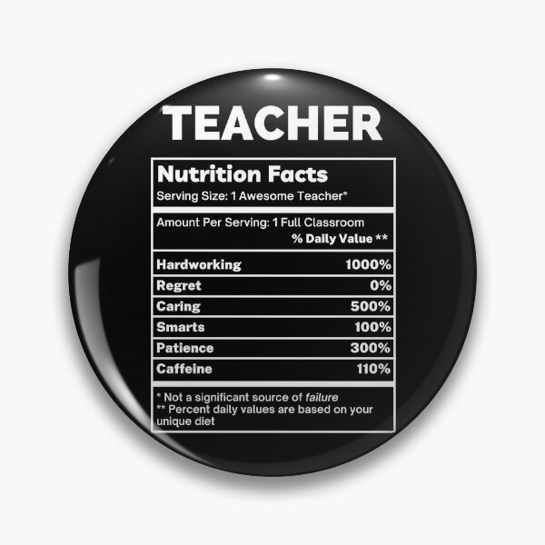 Item preview, Teacher Funny Nutrition Facts designed and sold by SpeakSarcasm.