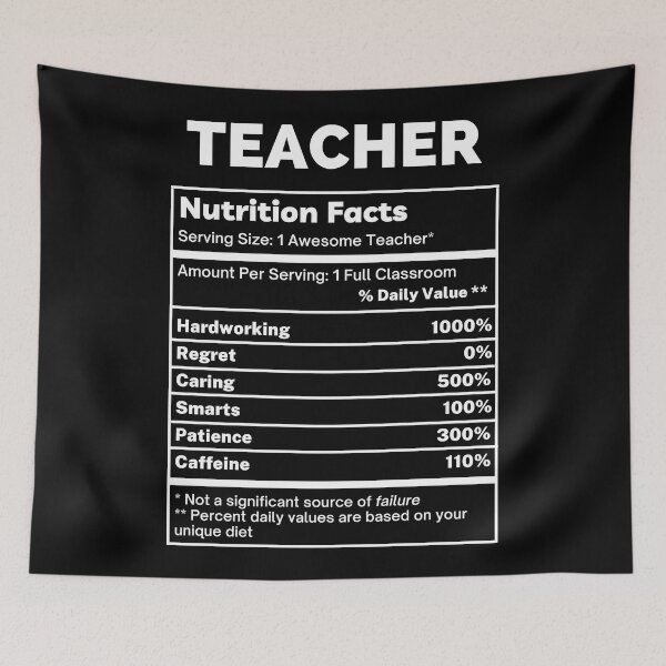 Item preview, Teacher Funny Nutrition Facts designed and sold by SpeakSarcasm.