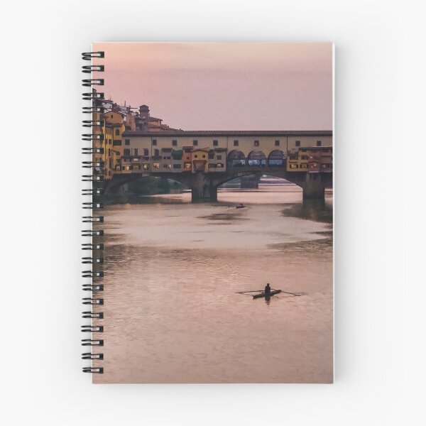 Item preview, Impressions Of Florence - Ponte Vecchio Rowing In Rose Quartz Pink designed and sold by Georgia Mizuleva.