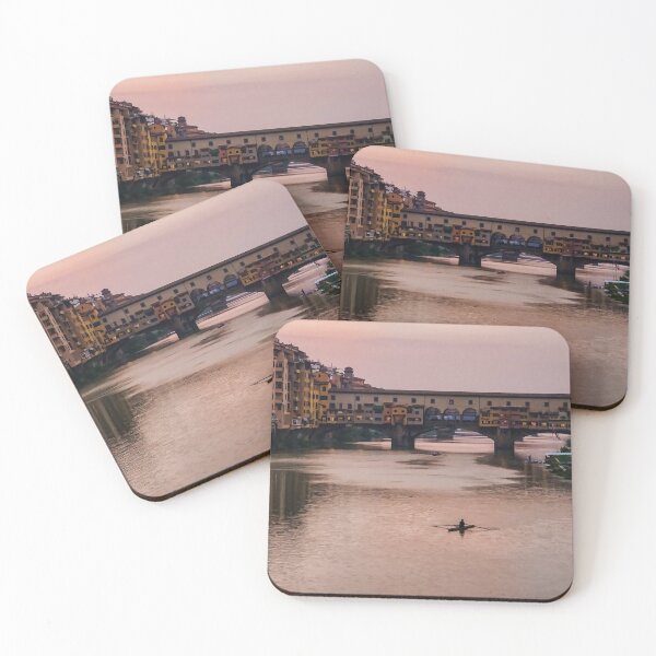 Item preview, Impressions Of Florence - Ponte Vecchio Rowing In Rose Quartz Pink designed and sold by Georgia Mizuleva.