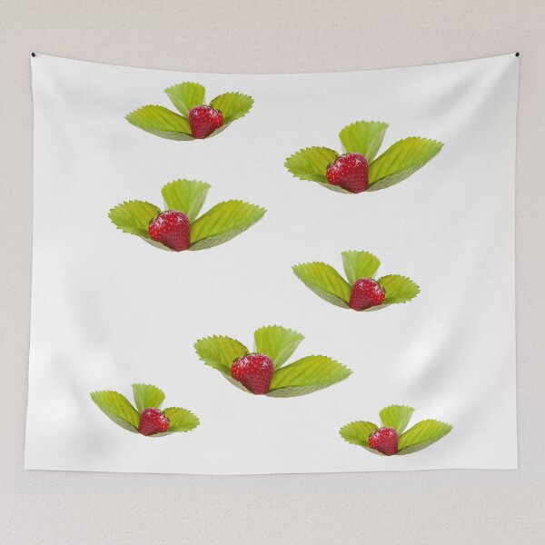 Item preview, One ripe strawberry fruit lying on leaf designed and sold by Arletta Cwalina.