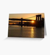 New York City Magic - Iconic Brooklyn Bridge Sunrise Greeting Card