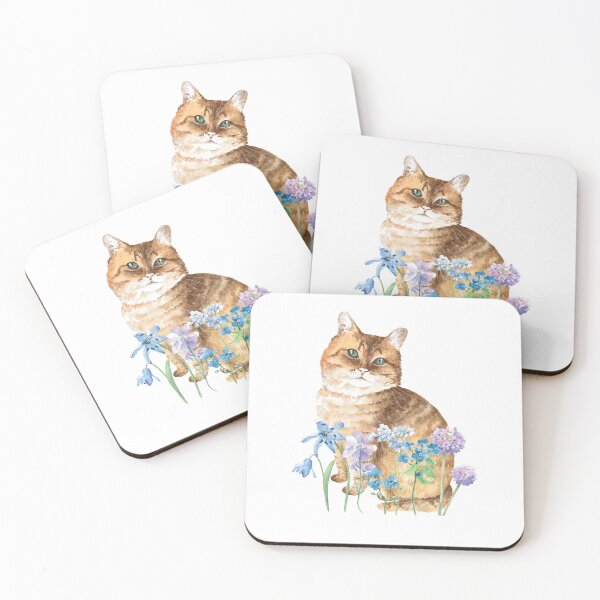 Item preview, Cute Cat in Wildflowers designed and sold by ColoursOfWind.