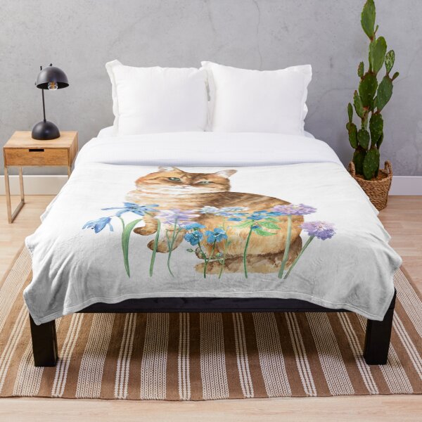 Item preview, Lindo gato en flores silvestres designed and sold by ColoursOfWind.