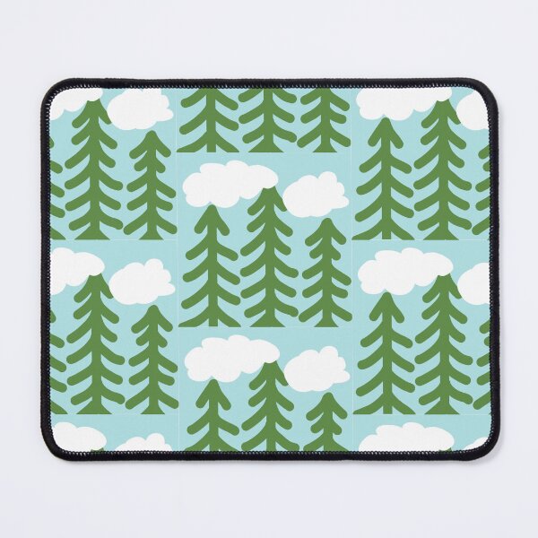 Item preview, Can’t see the wood for the trees - three lonely pine trees and fluffy white clouds designed and sold by FrancesPoff.