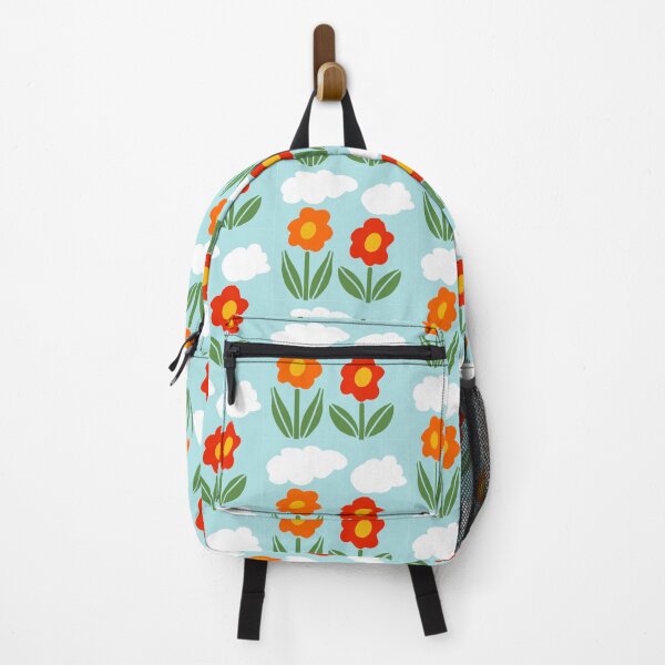 Item preview, Bold and vibrant minimalist floral and fluffy white clouds designed and sold by FrancesPoff.