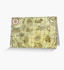 Sea Monsters Map Greeting Card
