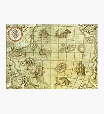 Sea Monsters Map Photographic Print