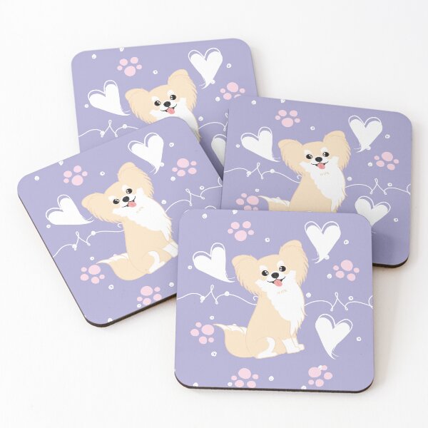 Item preview, Long Haired Cream White Chihuahua 2 designed and sold by Lulupainting.