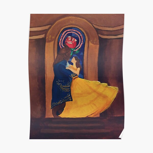 Beauty And The Beast Rose Wall Art Redbubble