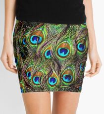 Peacock Feathers Invasion Mini Skirt