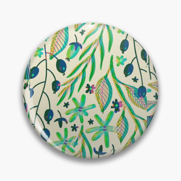 Item preview, Multi color flowers with orangish yellowish green leaves and dark purple buds designed and sold by Arteartz.