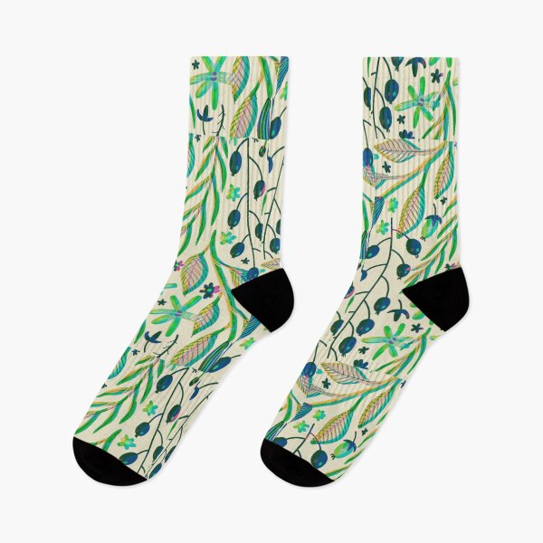 Item preview, Multi color flowers with orangish yellowish green leaves and dark purple buds designed and sold by Arteartz.