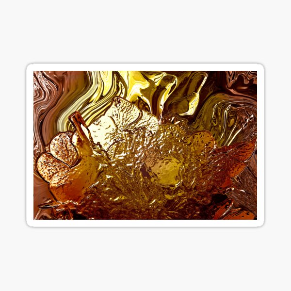 Vista previa del artículo con la obra «Floral Ornament in Ocher and Golden», diseñado y vendido por mavicfe.