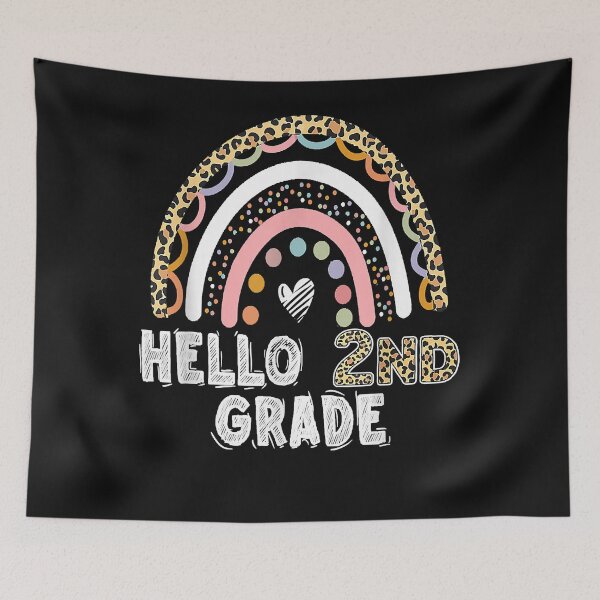 Item preview, Hello 2nd Grade Leopard Rainbow Back To School Teacher Girls (2) designed and sold by ArthurClaessens.
