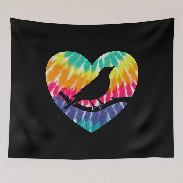 Item preview, American Robin Heart With Tie dye Print For Bird Lover designed and sold by JokeGysen.