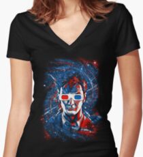 Doctor 10 3D Women's Fitted V-Neck T-Shirt