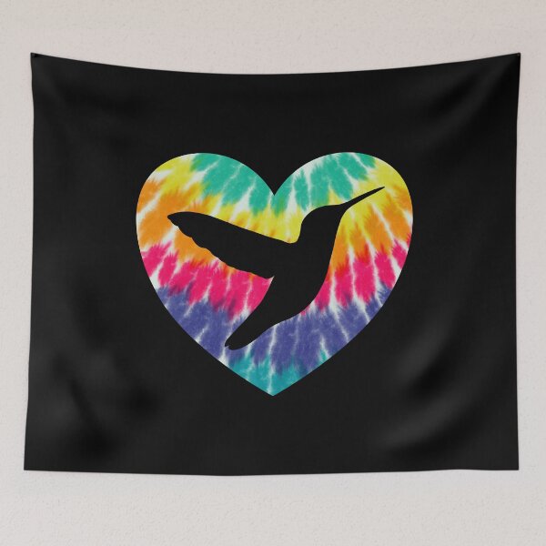 Item preview, Hummingbird Heart With Tie dye Print For Bird Lover designed and sold by JokeGysen.