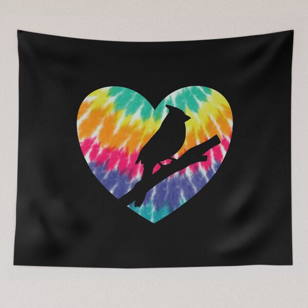 Item preview, Northern Cardinal Heart With Tie dye Print For Bird Lover designed and sold by JokeGysen.