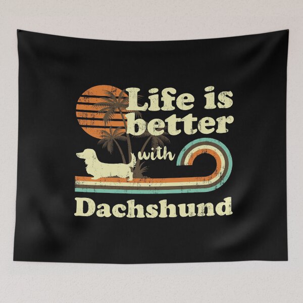 Item preview, Life is Better with Long Haired Dachshund Vintage designed and sold by rafaeltto.