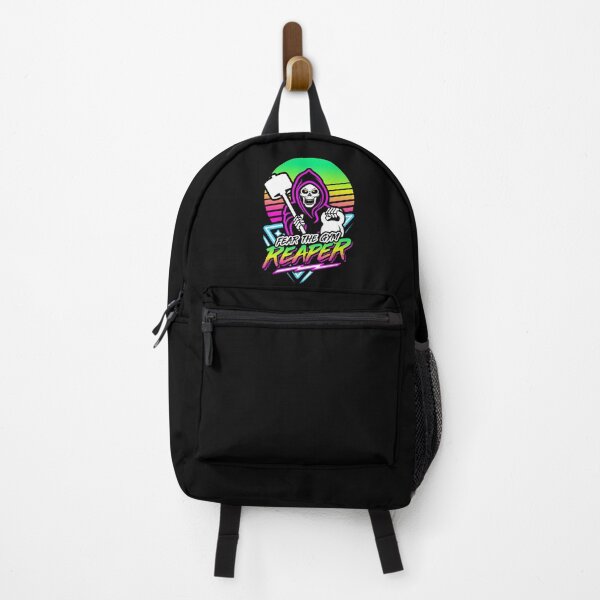 Item preview, Miedo al gimnasio Reaper Fitness Retro Neon Synthwave 80s 90s designed and sold by Brogress Project.