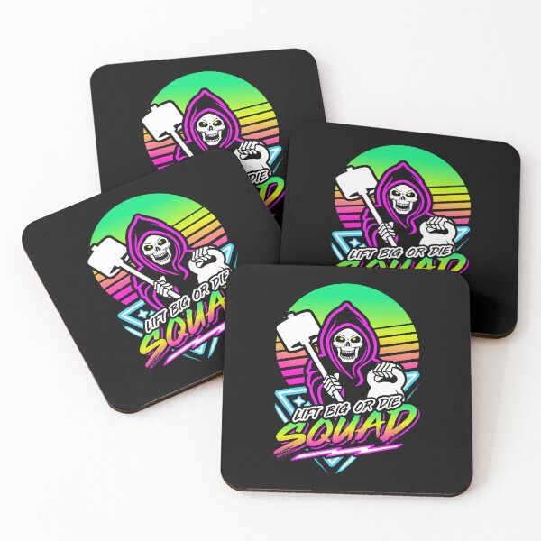 Item preview, Lift Big Or Die Squad (Gym Reaper) Retro Neon Synthwave 80s 90s designed and sold by Brogress Project.