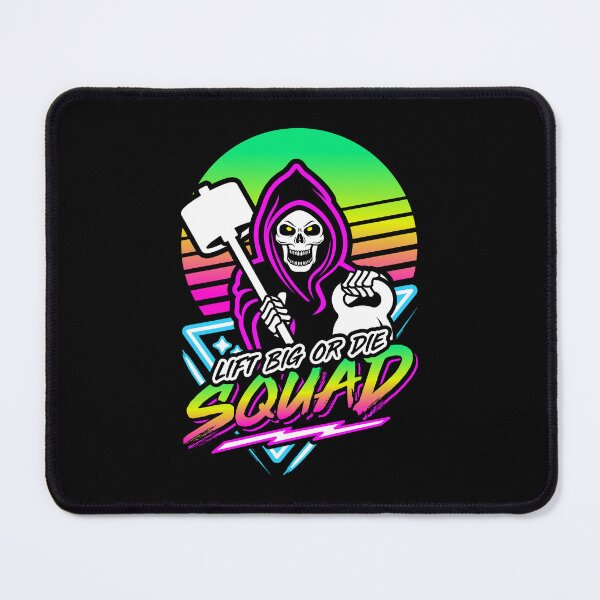 Item preview, Lift Big Or Die Squad (Gym Reaper) Retro Neon Synthwave 80s 90s designed and sold by Brogress Project.
