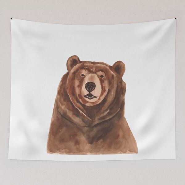 Item preview, Grizzly bear portrait designed and sold by Kaoryn Chan.