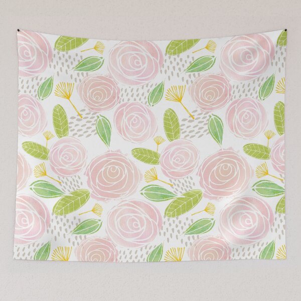 Item preview, Pink Roses Illustrated Pattern designed and sold by kim BLiSS design.