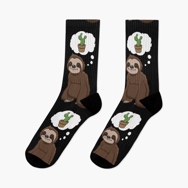 Item preview, Sloth thinking about a Bunny Ear Cactus designed and sold by jonmlam.