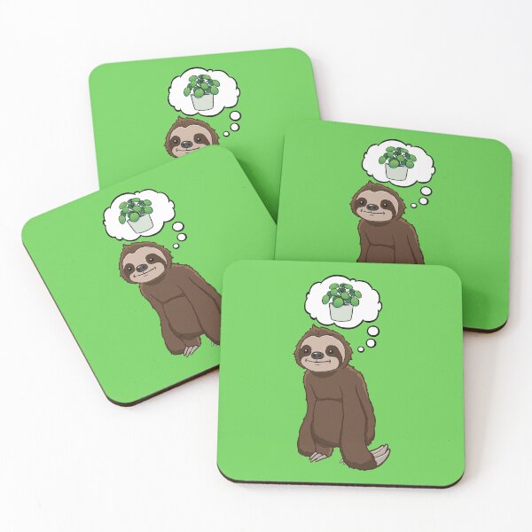 Item preview, Sloth thinking about a Chinese Money Plant designed and sold by jonmlam.