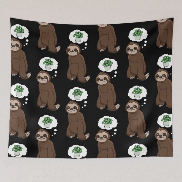 Item preview, Sloth thinking about a Chinese Money Plant designed and sold by jonmlam.