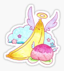 Peach Fruit and Banana Angels Sticker