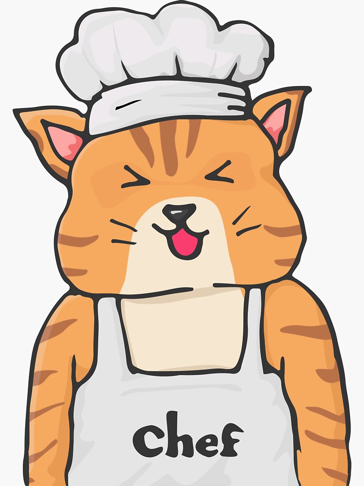 "Chef Cat" Sticker for Sale by KAISANart Redbubble