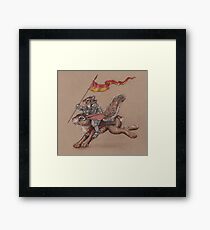 Squirrel in Shining Armor with trusted Bunny Steed Framed Print