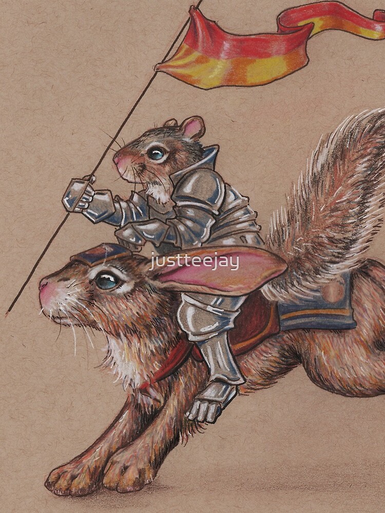 Squirrel in Shining Armor with trusted Bunny Steed by justteejay