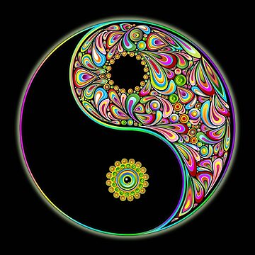 Artwork thumbnail, Yin Yang Symbol Psychedelic Art Design by BluedarkArt
