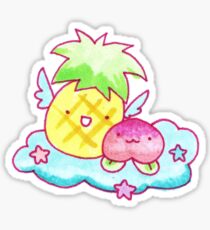 Pineapple and Peach Fruit Angels Sticker