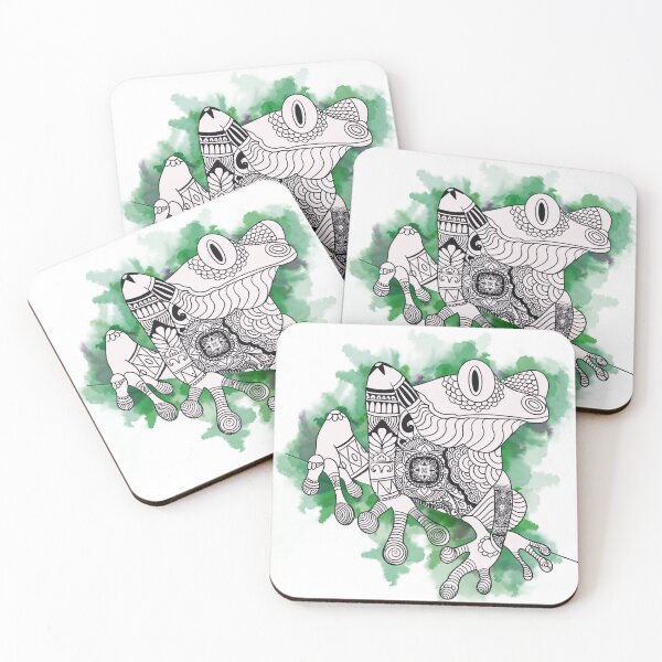 Item preview, splattered frog with zentangle pattern designed and sold by summerspirit.